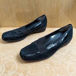Ara Ramona Women's US 7.5 Black Suede Slip On Loafer Shoes